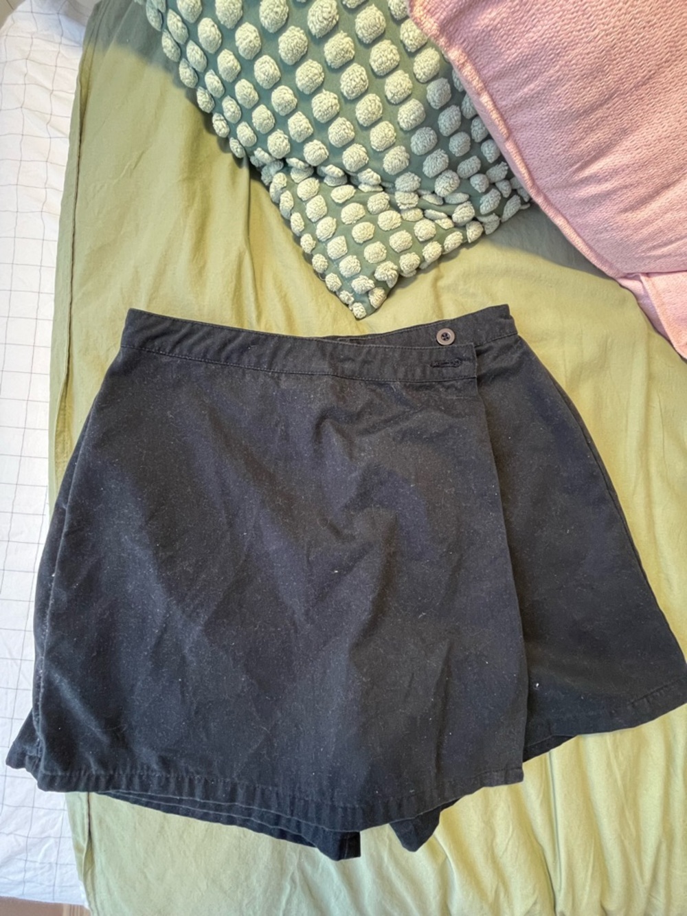 Black Wrap-Style Skort